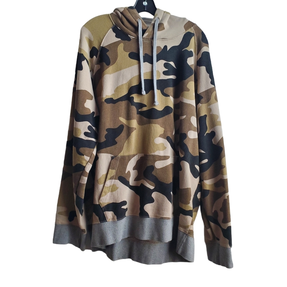 American Eagle Camo Sweatshirt Hoodie Oversized Brown Black Gray Size XL Xlarge